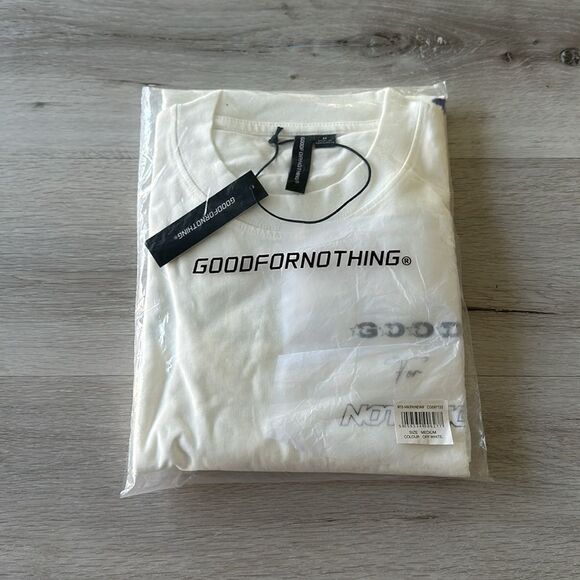 Good For Nothing SS Graphic Printed T-Shirt Off White M NWT IN PACKAGE - Picture 5 of 9